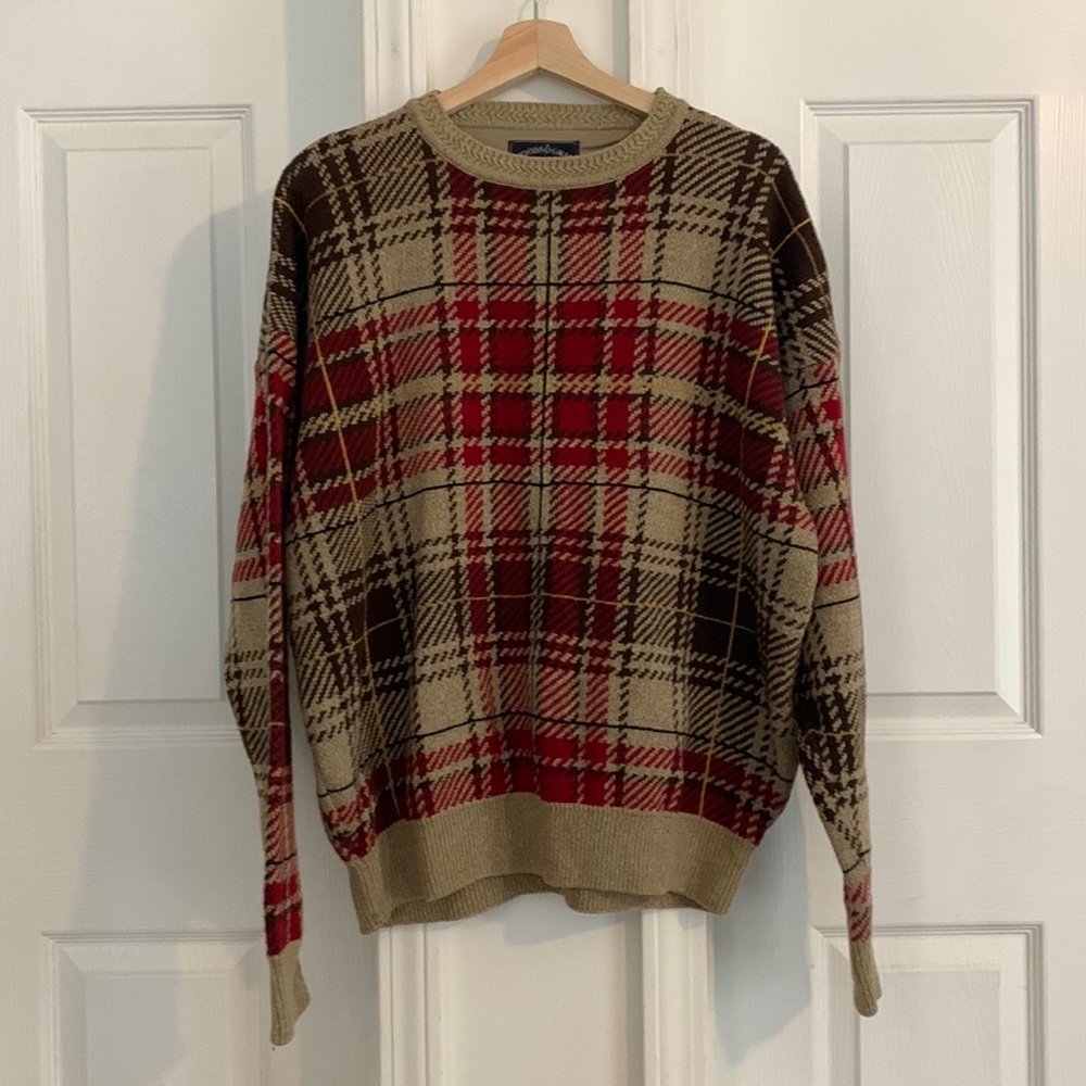 Vintage WOODS & GRAY Plaid Sweater